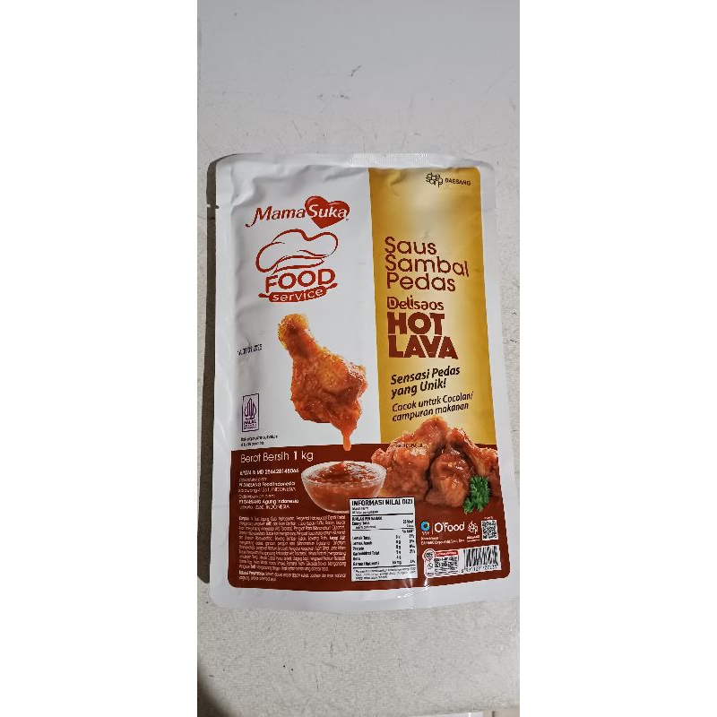 

SAOS/saus sambal pedas hot lava mamasuka 1 kg/saus korea