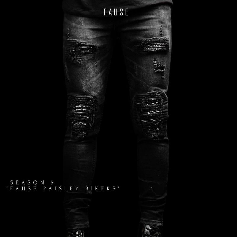 (ORIGINAL) Fause S5 S6 Paisley Teaglaim Bikers Season 5 6 Denim Snow Leather Denim Ripped Jeans