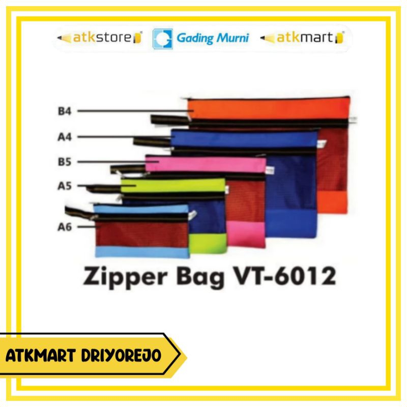 

V-TEC ZIPPER BAG VT-6012 A6 A5 B5 A4 B4 - MAP ZIPPER - MAP RESLETING