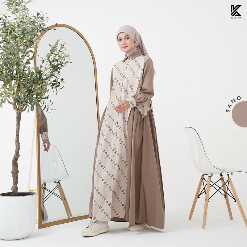 Arsy Dress Korina/dress terbaru korina/dress printing/dress casual