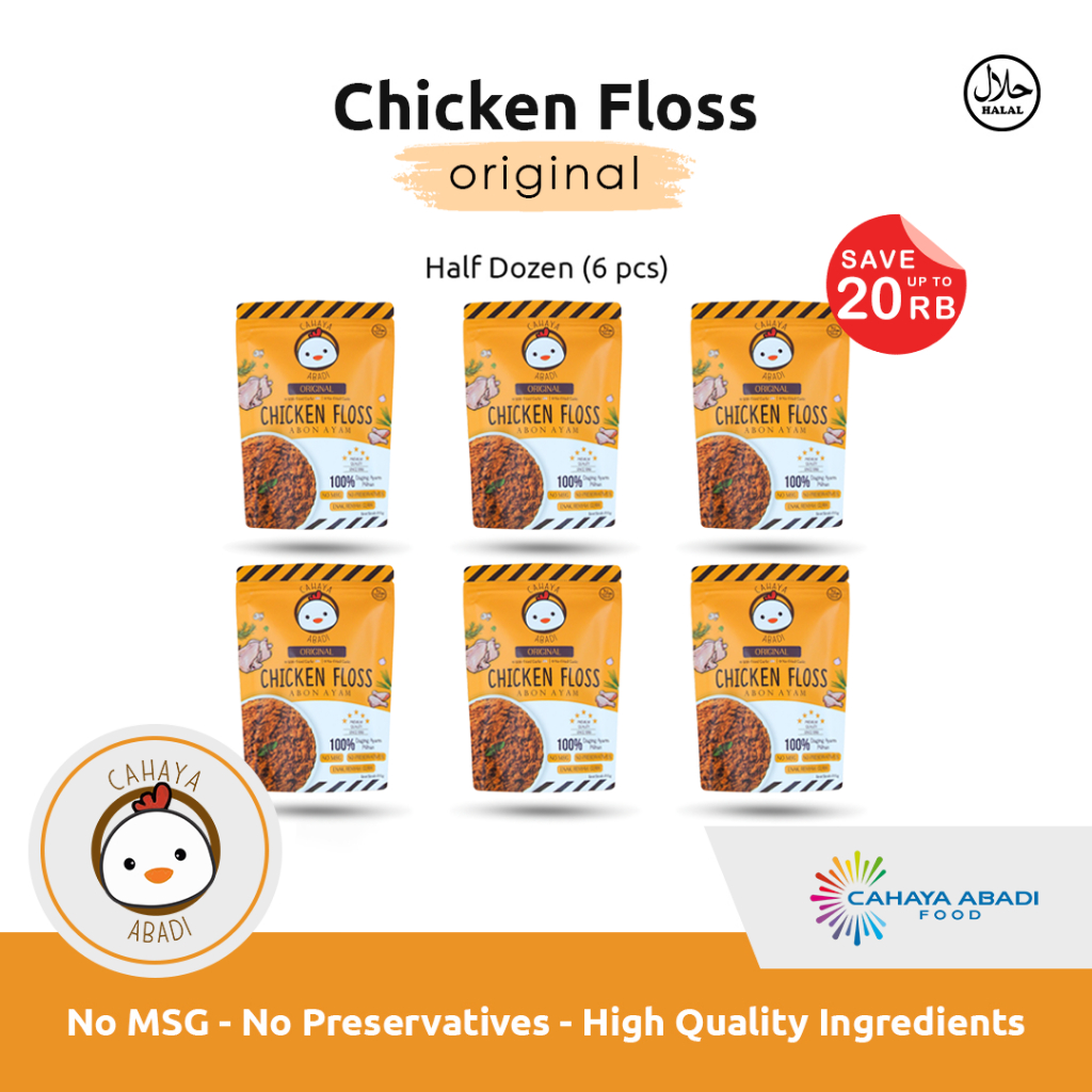 

Cahaya Abadi Abon Ayam Half Dozen Pack Original