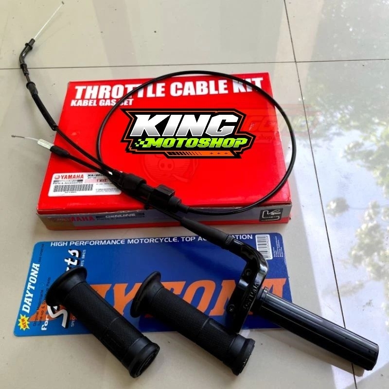 Gas spontan Daytona 2 cabang  plus handgrip pnp RxKing