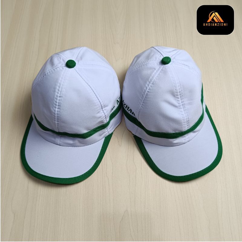 Topi TK Al Azhar Putra Putih Hijau Seragam Sekolah All Size