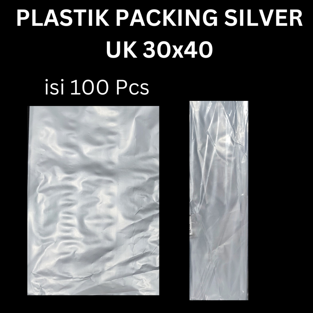 Plastik Packing Silver Uk 30x40, HD Packing, Kantong Bungkus Paket