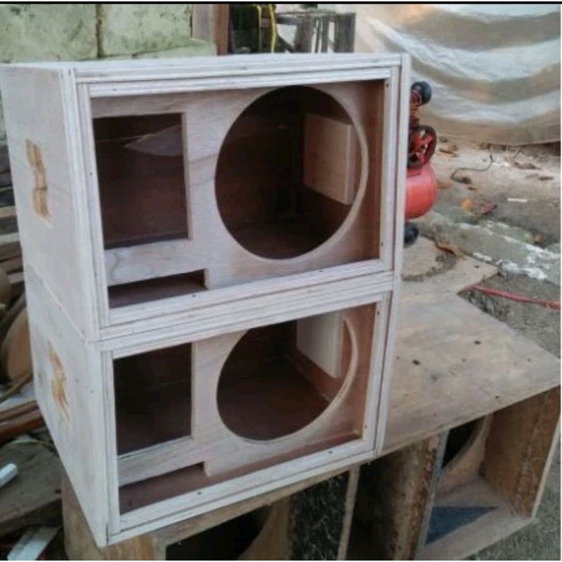 Box speaker midle 10 inch triplek 15mm semi meranti