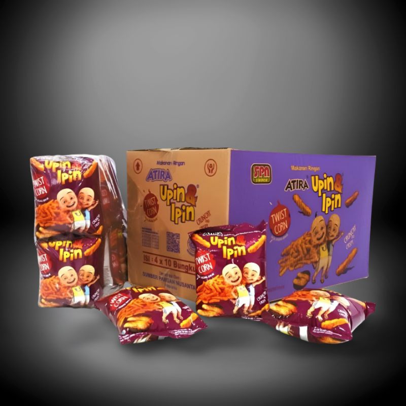 

Kerupuk Snack Upin Ipin Twist Corn isi 40 bks (Jual Kardus)