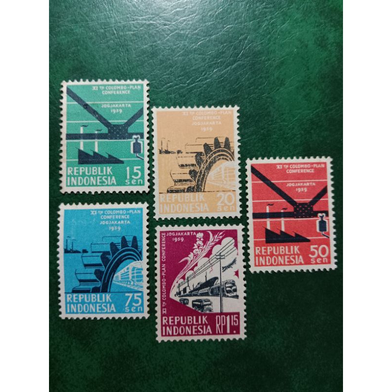 

Prangko Indonesia 5 Pcs Konferensi kolombo tahun 1959 UN USED