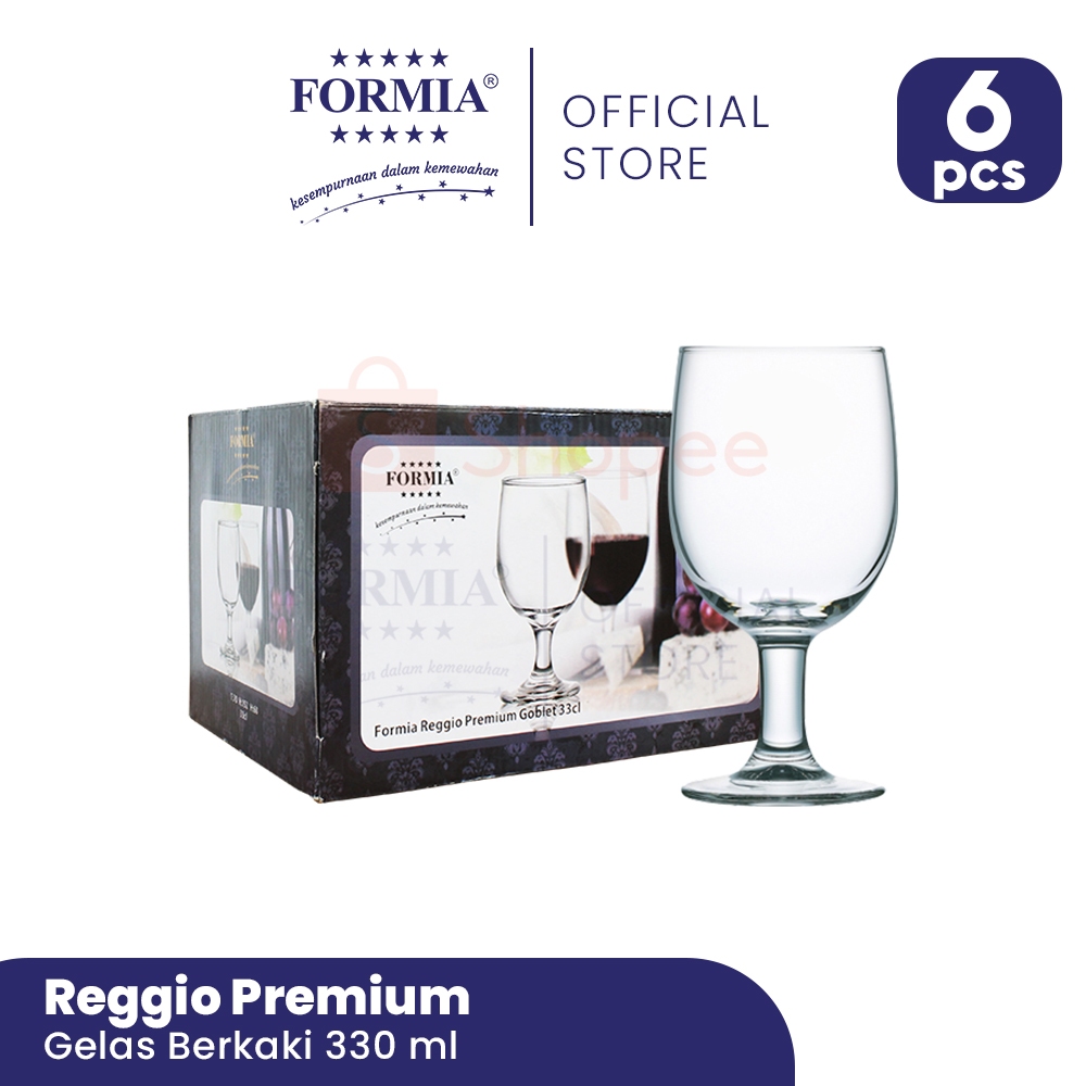 Formia Gelas Berkaki Reggio Premium Water Goblet 33Cl / 6 Pcs