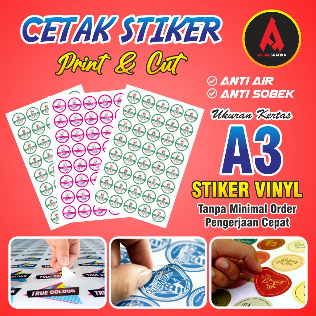 

CETAK STIKER VYNIL A3+ (PRINT & CUT)