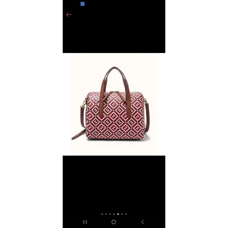 preloved fos*il sydney satchel red multi