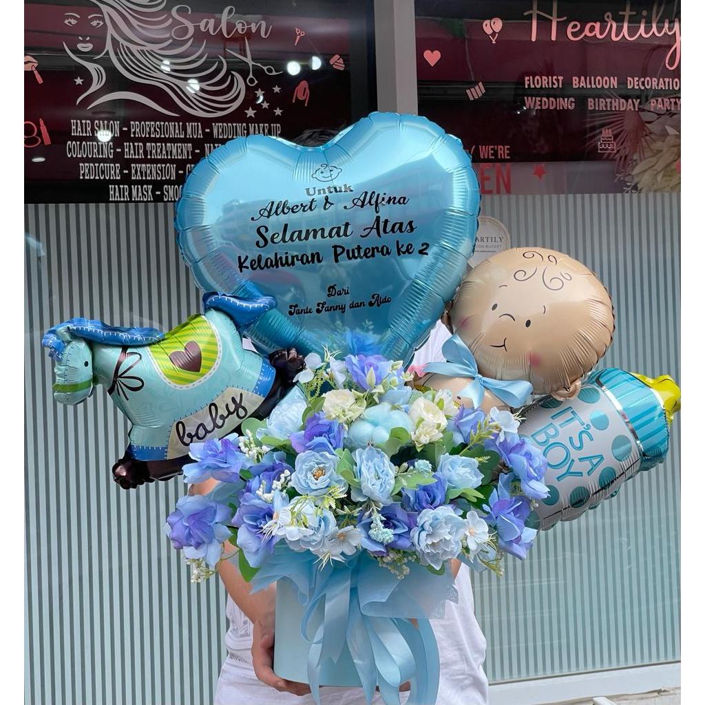 [INSTANT JKT 1HARI JD] BABY BORN BUCKET BALLOON BUKET BALON WISUDA BUCKET BALLOON BIRTHDAY BUKET SNA