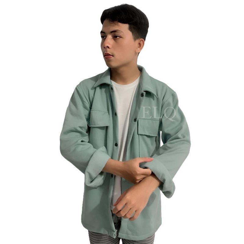 Jaket Shacket Fleece Shacket Jacket Sweater Semi Parka Fleece Tebal Couple Jaket Pasangan