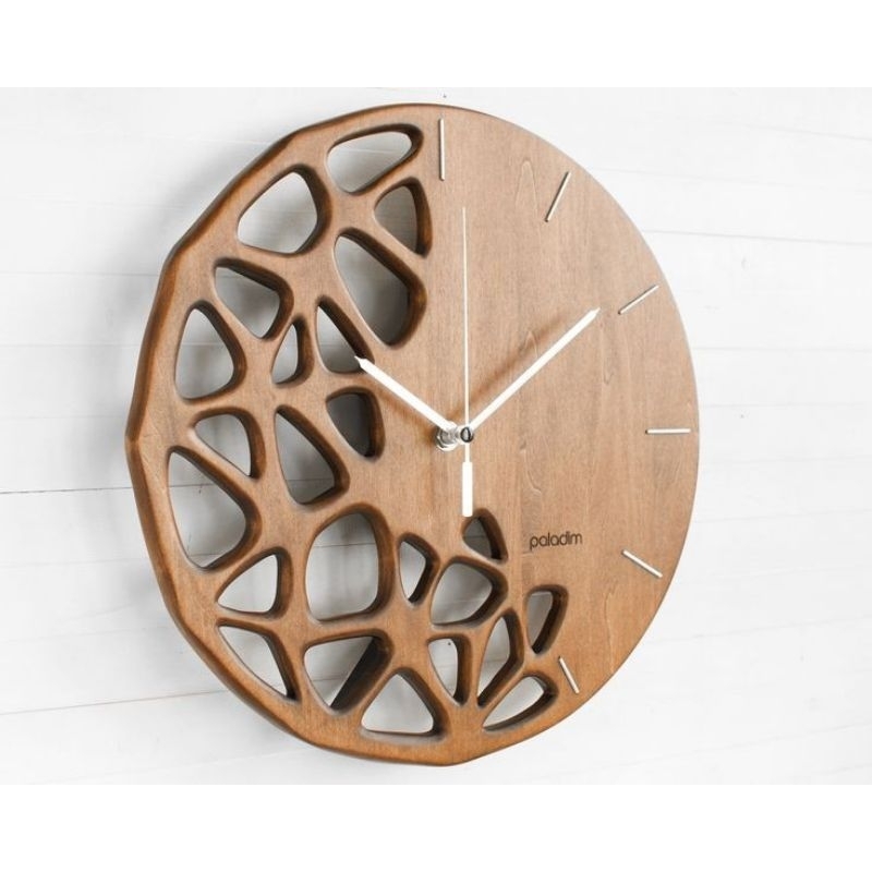 jam dinding kayu jati unik/ jam dinding kayu terbaru/jam dinding mewah