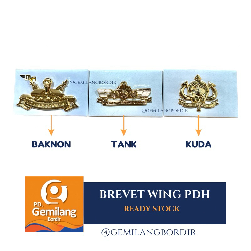 BREVET WING PDH TNI-AD | BAKNON - TANK - KUDA | Ready Stock | Brevet Wing PDH TN