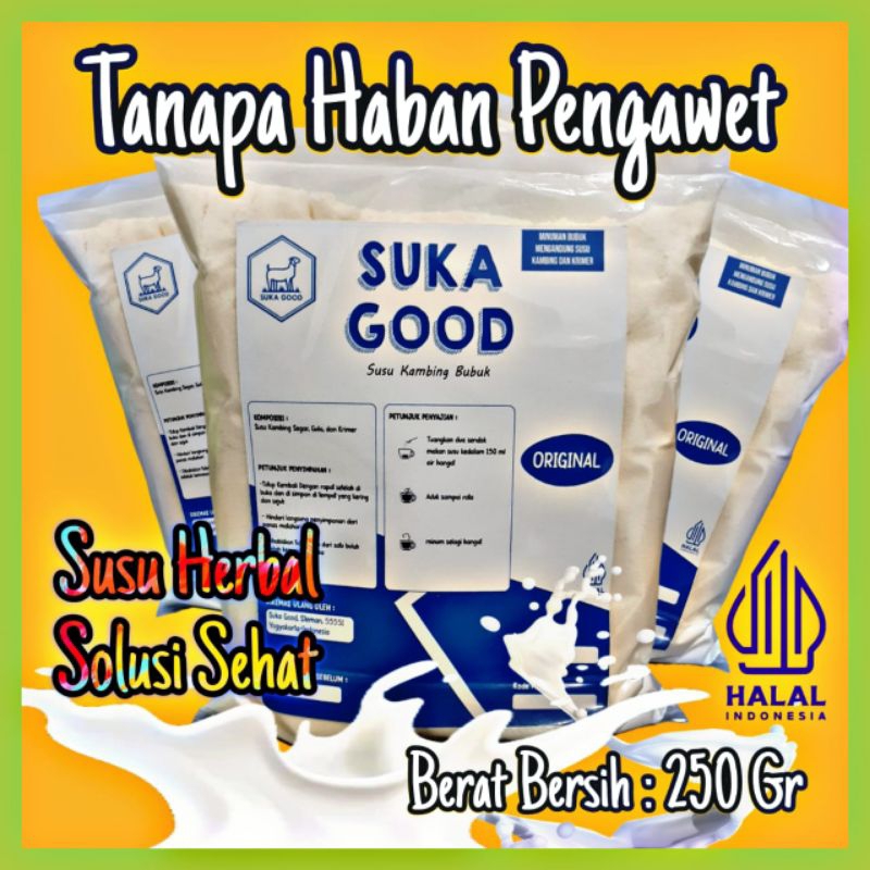 

Susu Kambing Rasa Original, 250gr, Grade 2, Langsung dari produsen, Kandungan susu 65%