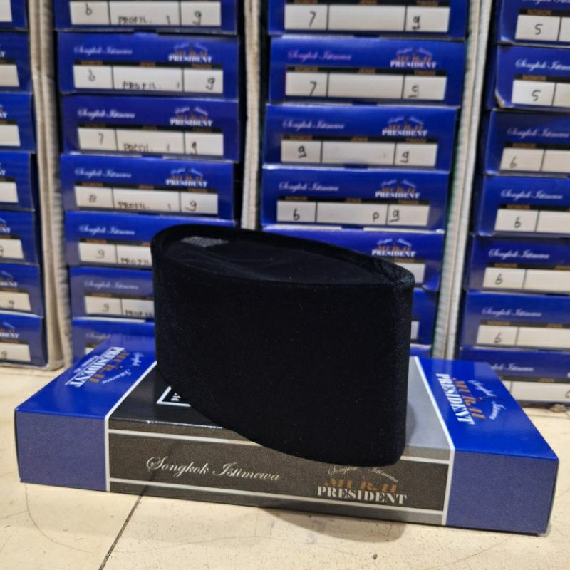 PECI SONGKOK HITAM POLOS | PECI SONGKOK PRESIDEN | PECI HITAM POLOS TINGGI 8-10 CM