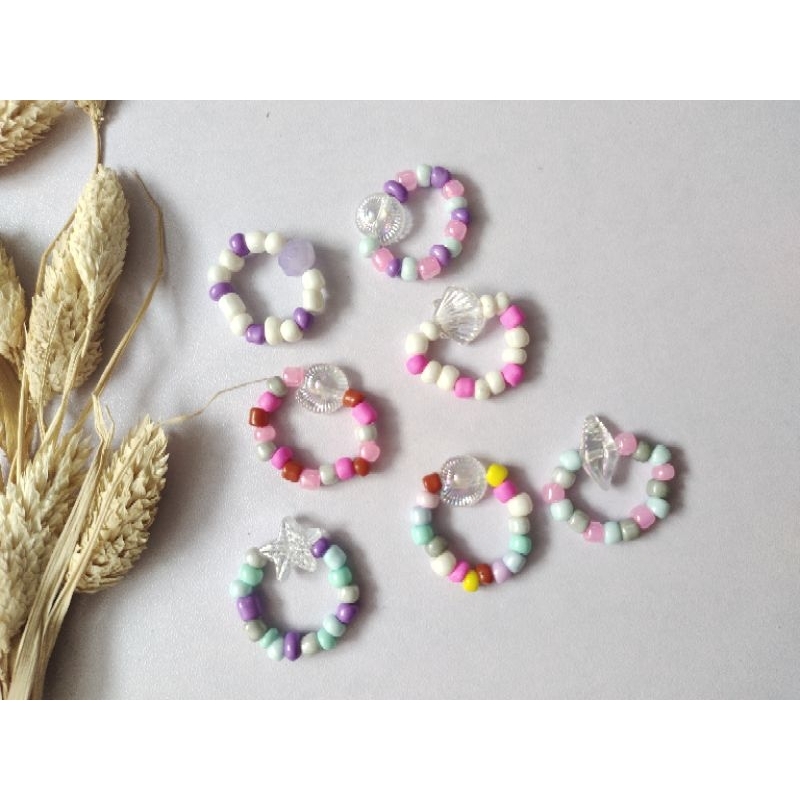 cincin manik ala wanita korea | Beads l warna pastel | cewe kue
