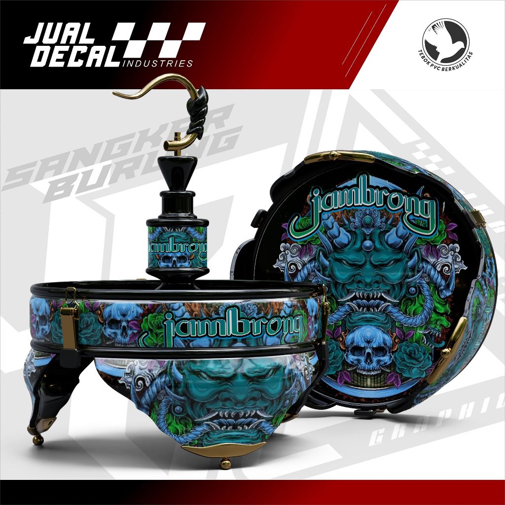 Stiker Sangkar Decal Tebok Love Bird Pleci Helopet Motif JAMBRONG Variasi