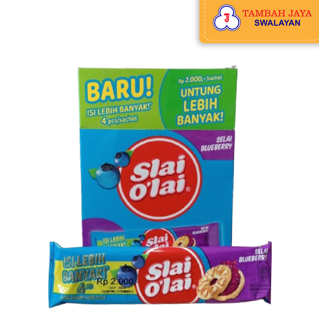 

Slai O'lai Biskuit Selai Rasa Blueberry Box 320gr isi 10