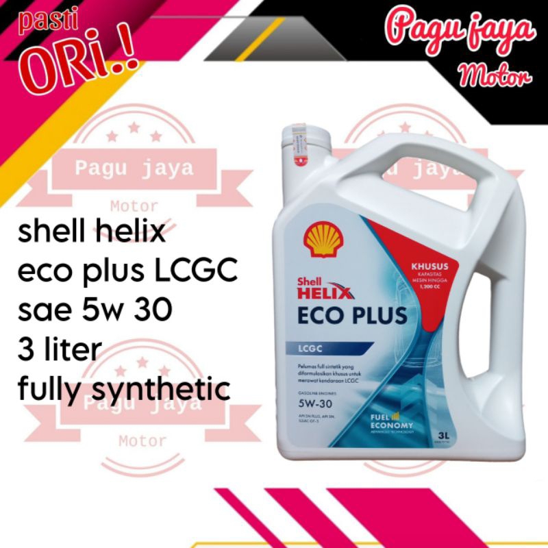 SHELL HELIX ECO PLUS 3 liter Sae 5w 30 LCGC OLI MESIN MOBIL BENSIN