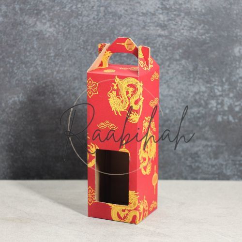 

(10 pcs) kardus botol imlek 1 Liter hampers bottle sincia motif naga CNY box botol 1L kotak tumbler