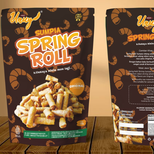 

UnuySnack Cemilan Kriuk Sumpia Udang Sumpia Ebi (Spring Roll) Original Pouch 185gr