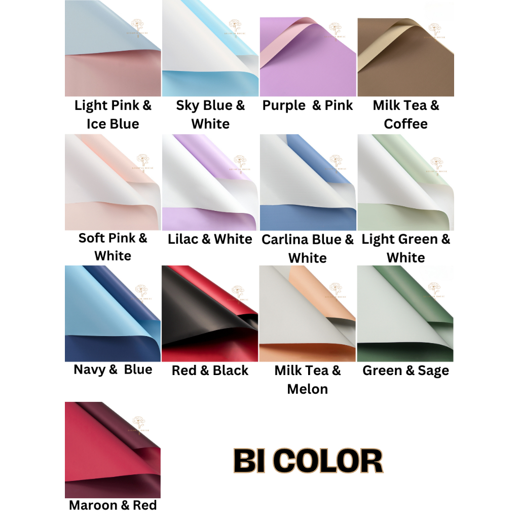 

(20 LEMBAR) Flower Wrapping Paper Kertas Bunga Buket Bi Color WATERPROOF CELLOPHANE