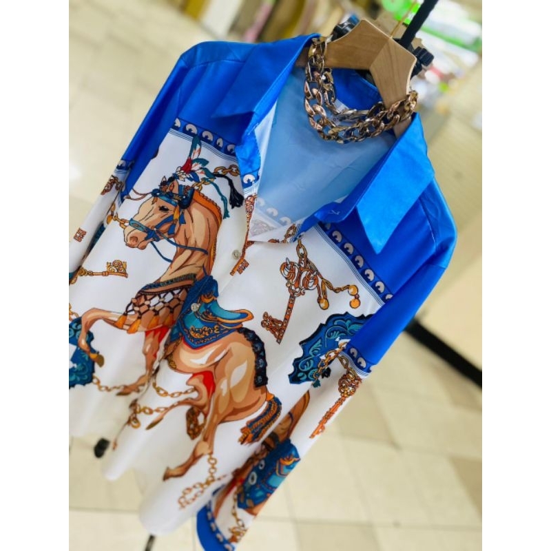 kemeja Kattun silk cantik bkk motif kuda