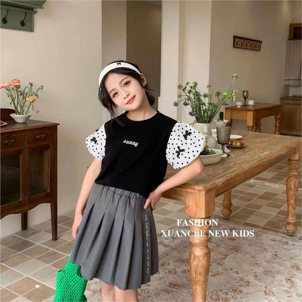 CT457 Blouse Lengan Balon Remaja Anak Perempuan | Top Baju Anak