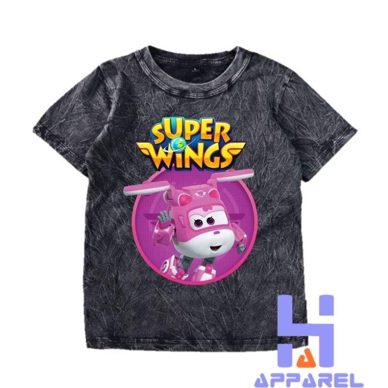 BAJU ANAK KAOS ANAK WASHED SUPER WINGS DIZZY SUPER WINGS