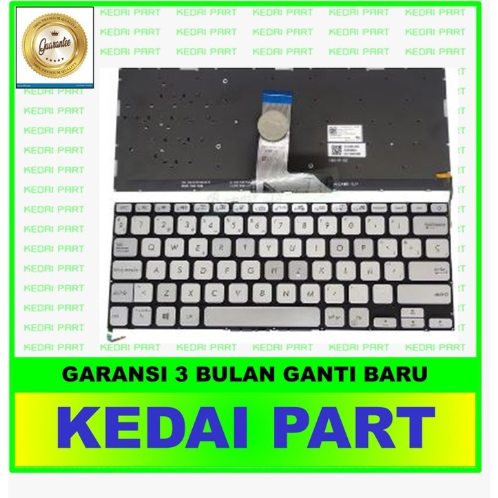 Keyboard Asus X409 X415 X415J X415JA X415M X415MA M415 Silver Backlight
