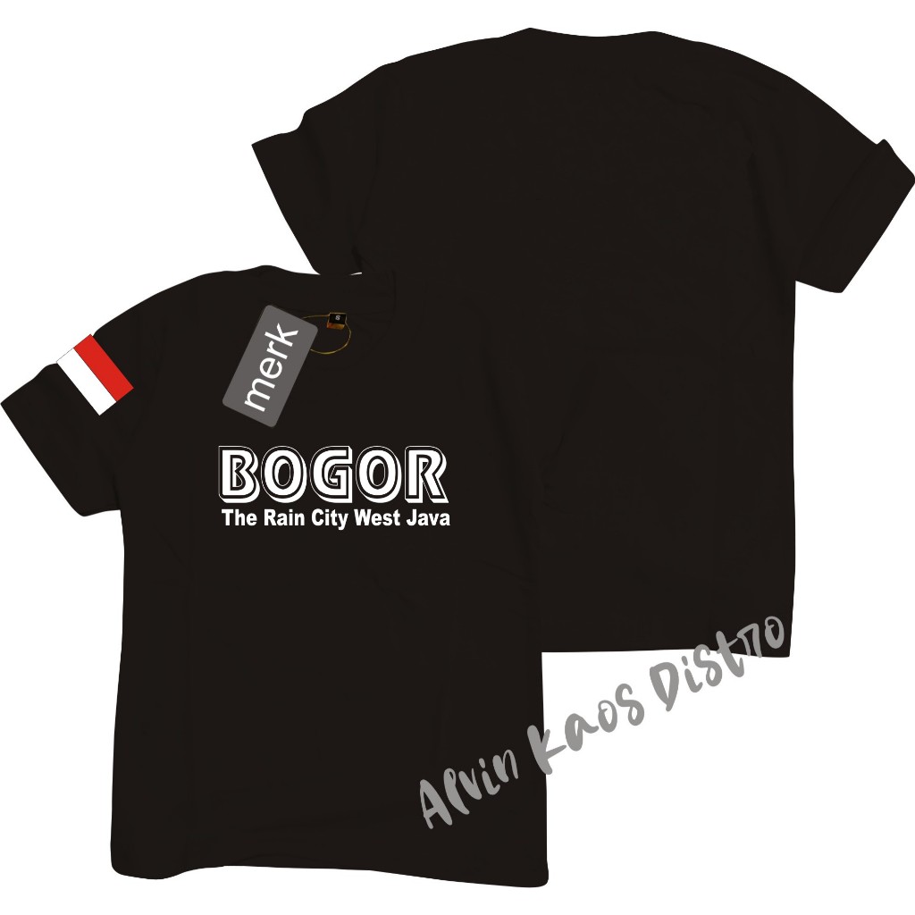 Kaos Bogor Bendera Crew Neck Kaos Murah Kaos Pria Dan Wanita Unisex Kaos Distro Polos Putih Hitam