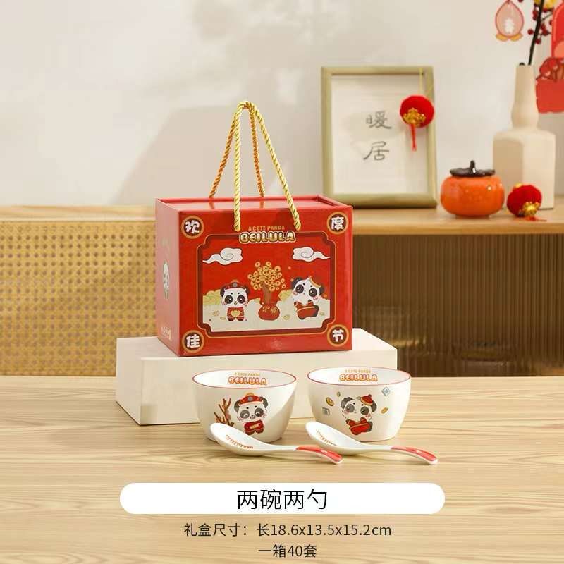

bowl set hampers souvenir hadiah 2 mangkuk 2 sendok set gift box