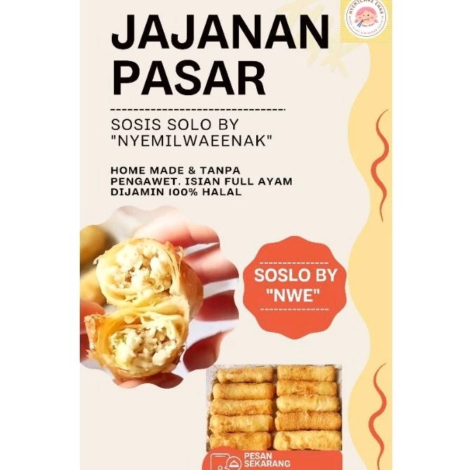 

Sosis Solo Isi Ayam HOMEMADE by "NYEMILWAEENAK" (Frozen Food)