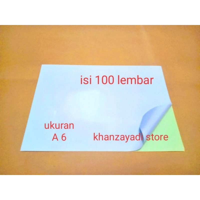 

kertas stiker sticker chromo putih (glosy) A6 high quality