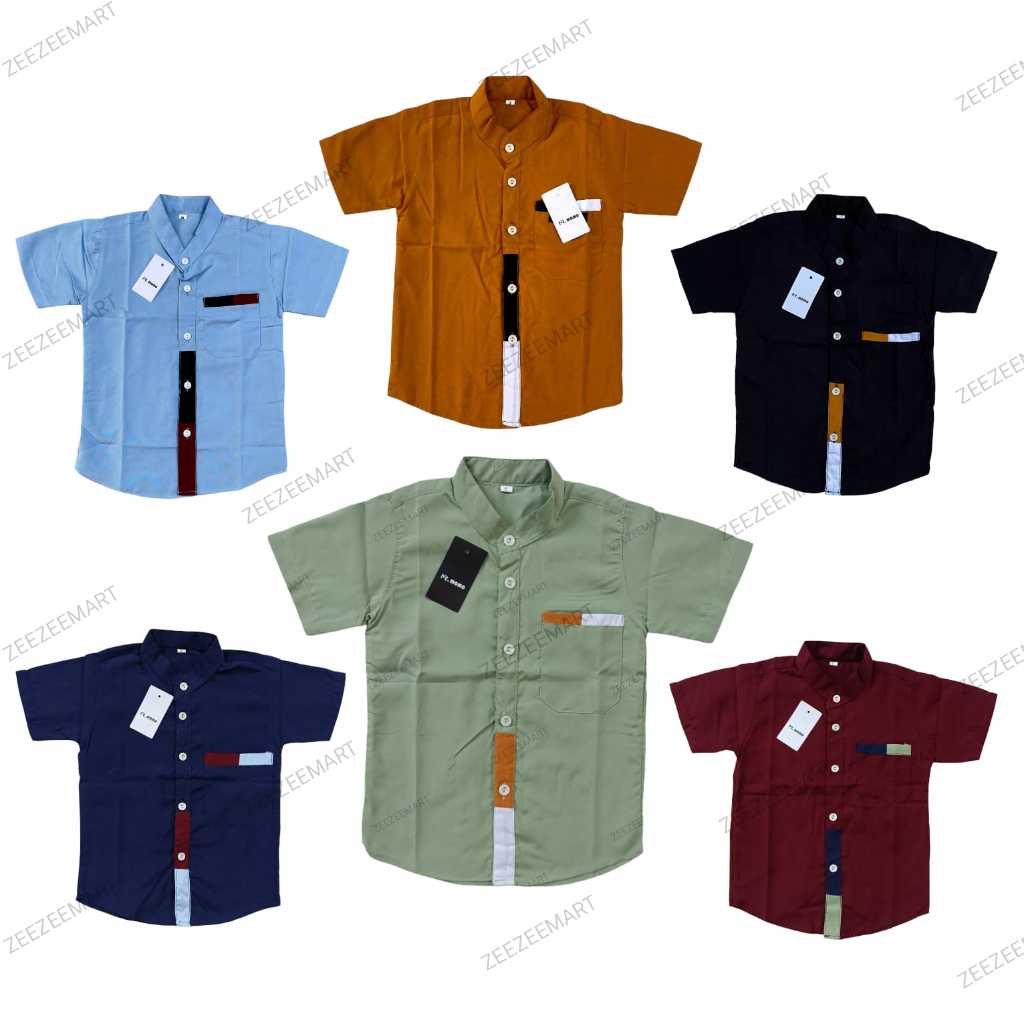 COD Baju Hem Polos Anak Laki-laki Umur 1-9 Tahun