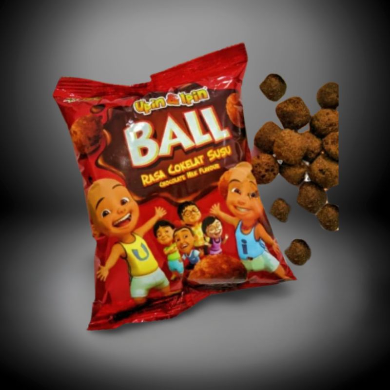 

Kerupuk Snack Upin & Ipin Ball Rasa Coklat 10 pcs @20 gr Rasa Coklat Maknyus