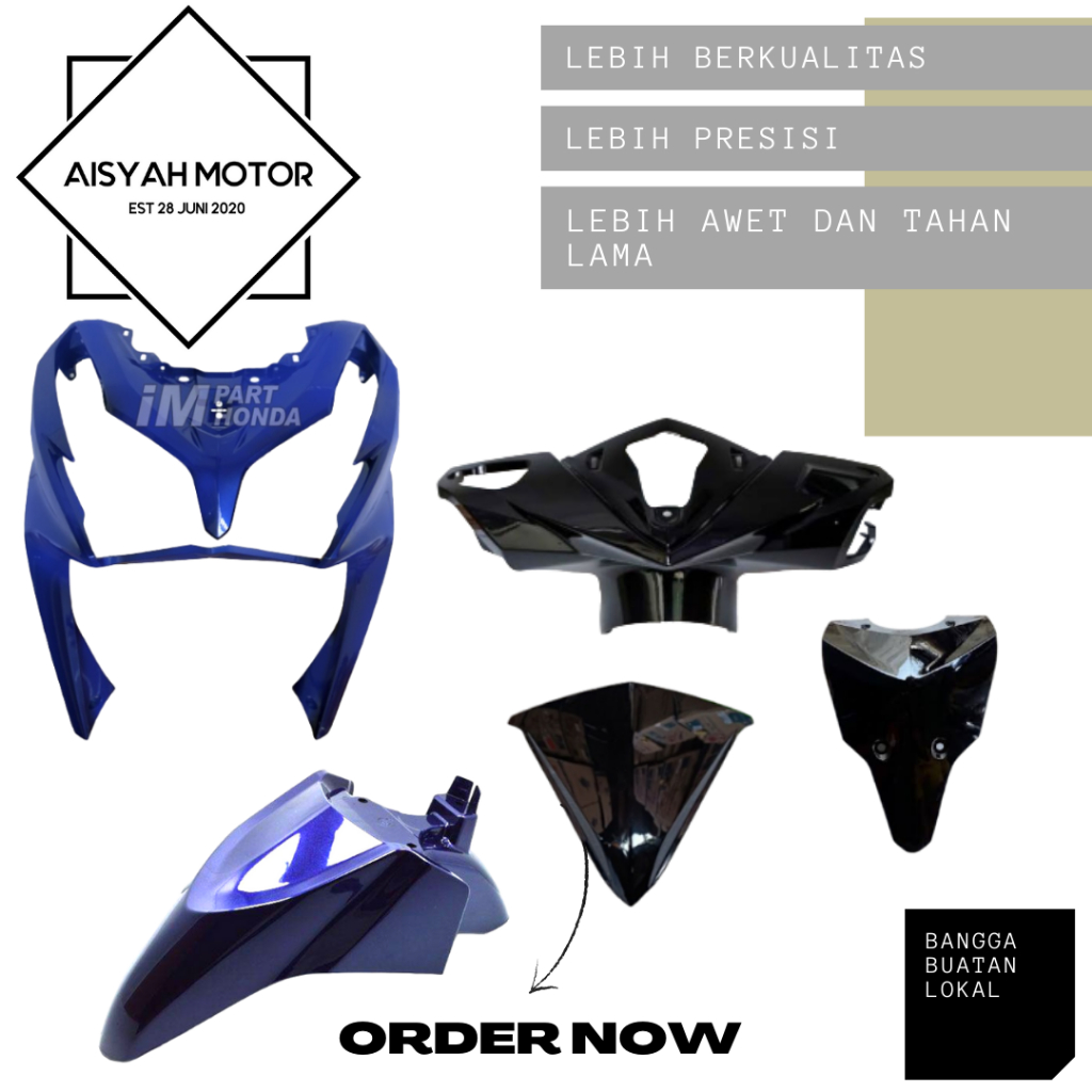 Bodi Bagian Depan Honda Vario 125 FI CBS Warna Biru Tahun 2011