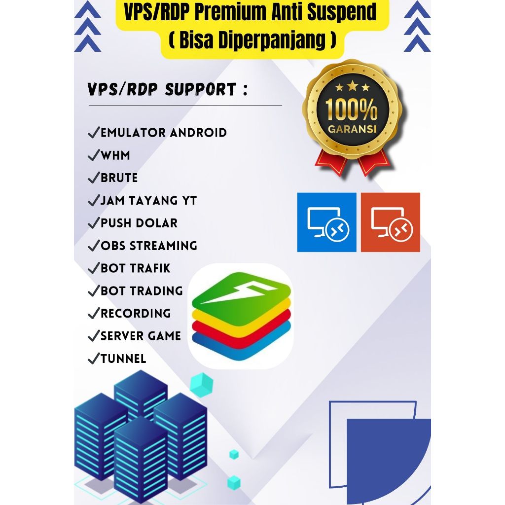 VPS/RDP Bulanan/Tahunan Bisa Diperpanjang Dengan IP yang Sama Tanpa Merubah IP Sebelumnya