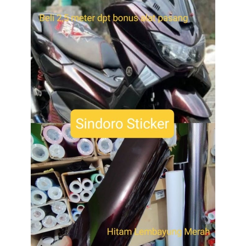 Sekotlet Motor Warna Hitam Lembayung Merah Sticker lembayung Sekotlet Hitam Lembayung MerahSticker L