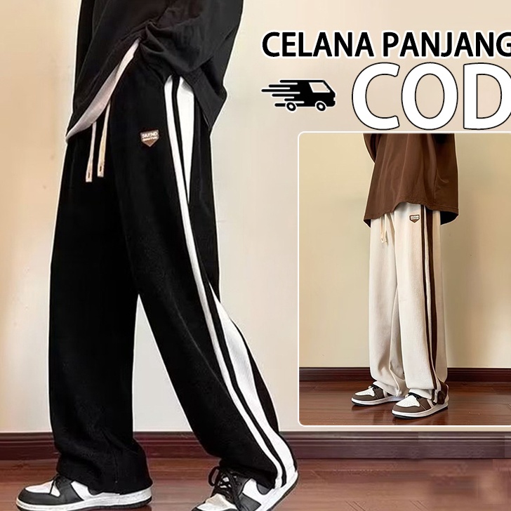 SALE celana corduroy pria Korea style 223 new model baggy pants celana celana panjang pria hitam cel