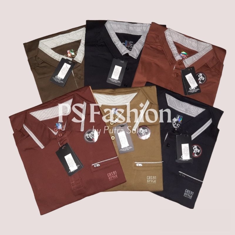 kaos CRS 91 Original Kerah Kombinasi || Kaos Distro || Kaos Pria || Kaos Cresida