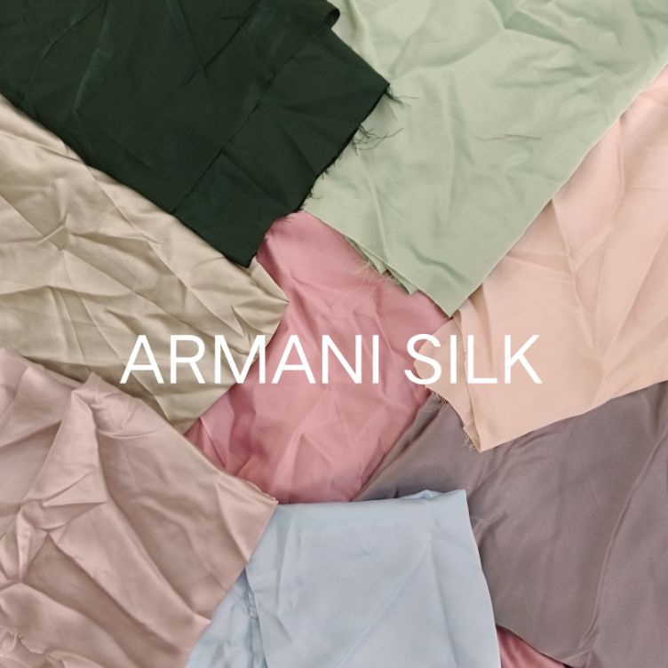 Grosir Terkeren  Kain Armani Silk Premium Polos 1 Silk Original