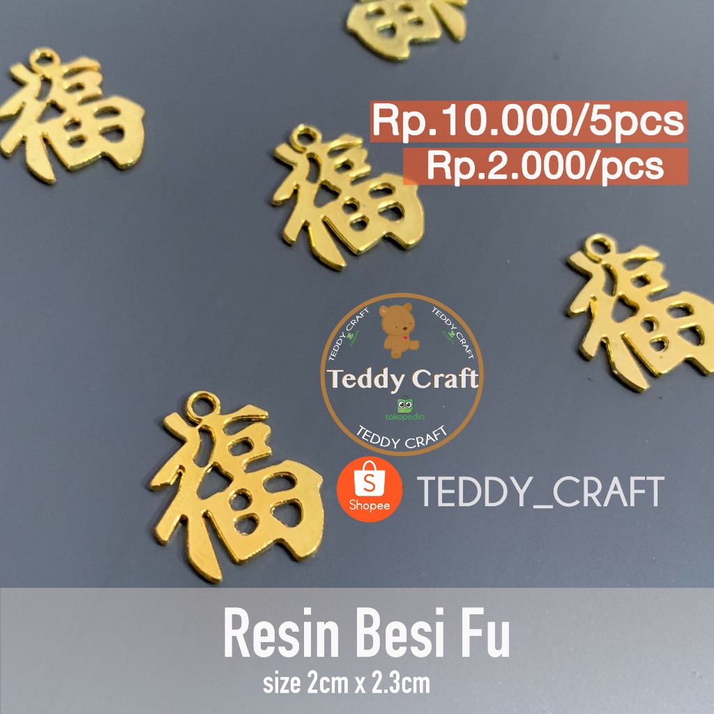 

Resin Imlek - Resin Besi FU Chinese New Year - Gong Xi Fa Cai - Lampion - Tassel - Teddy Craft