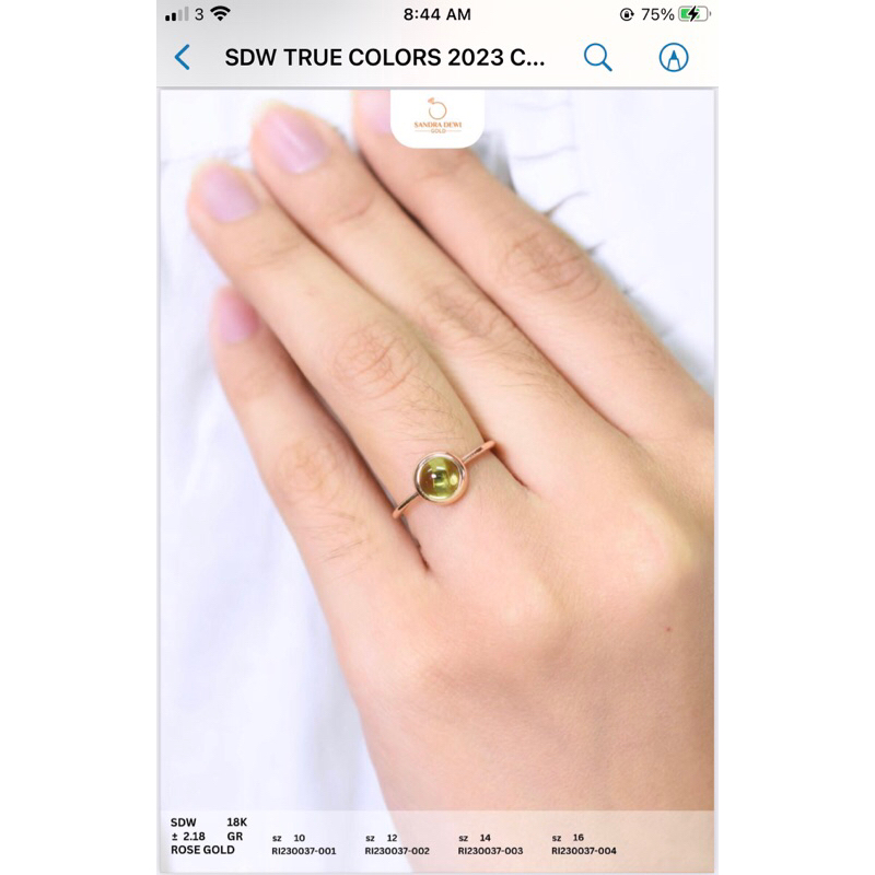Sandra Dewi gold True Colors Ring