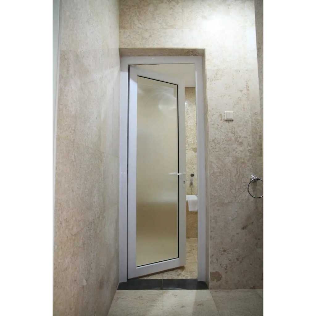 PINTU UPVC FULL KACA HANDEL KNOP / PINTU KAMAR MANDI