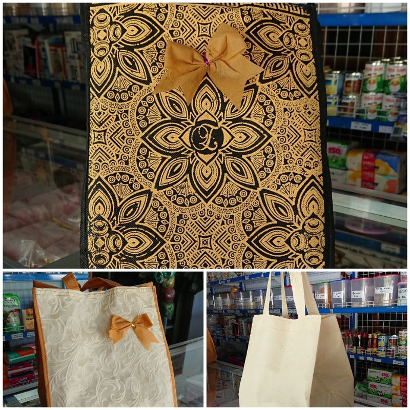 

[1pcs]Tas hajatan spunbond motif polos batik timbul Tas kain