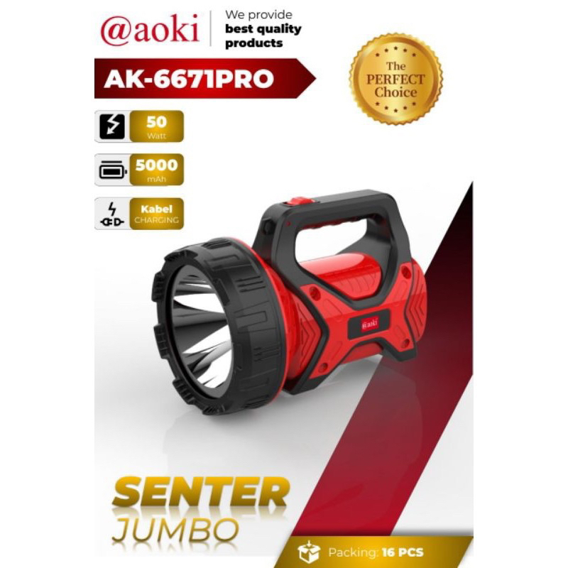AOKI SENTER JUMBO 50 watt AK-6671PRO / aoki senter Rechageable 50w AK-6671PRO / aoki senter charger