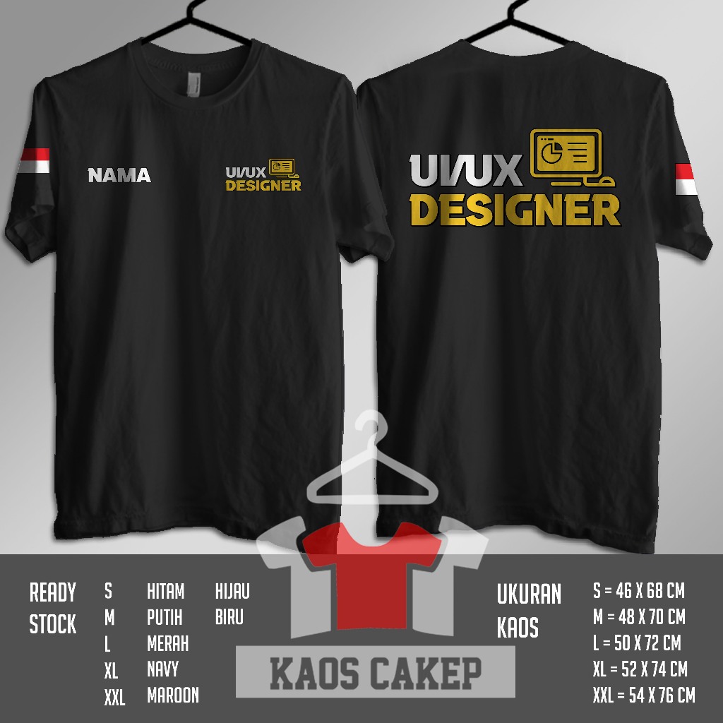 Kaos UI UX Designer Gratis Nama Kamu Kaos Distro
