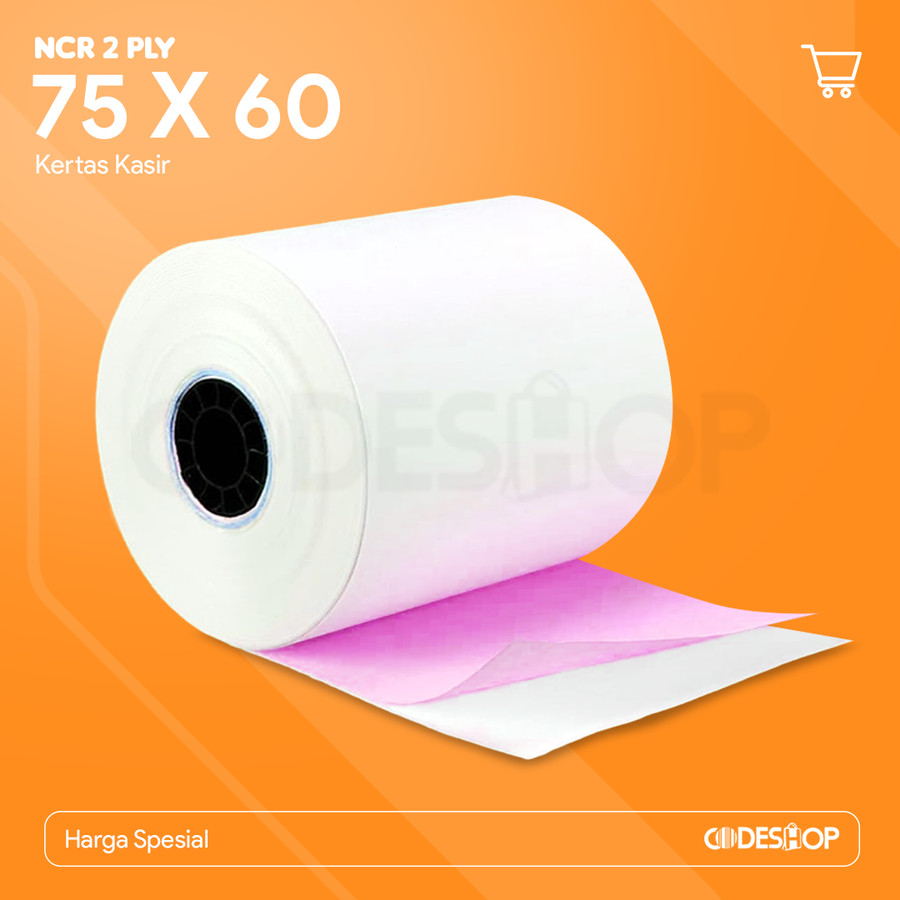 

Kertas Struk 75 x 60 2 PLY Paper Roll Printer Kasir Dot Matrix 1 Dus